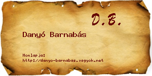 Danyó Barnabás névjegykártya
